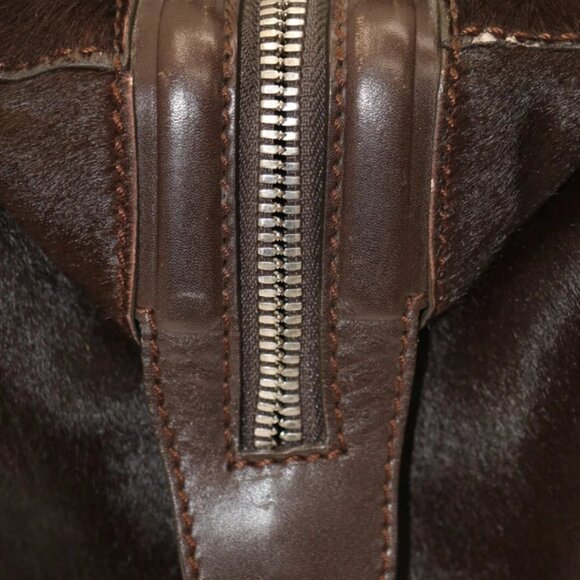 Salvatore Ferragamo AX-21 2834 Pony Hair Boston Handbag - Brown - Picture 12 of 15